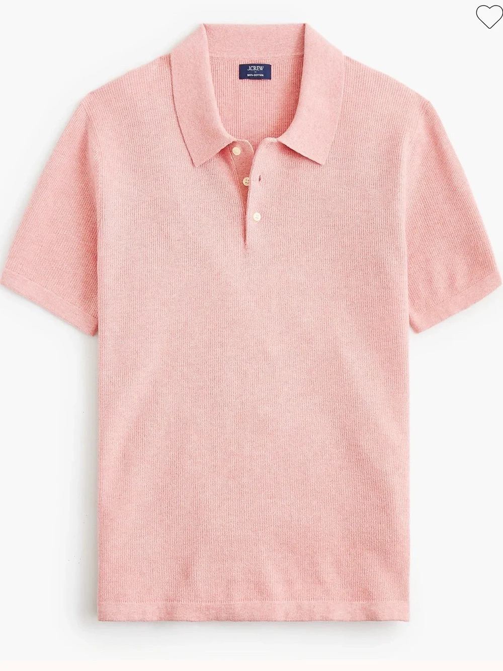 Textured cotton sweater-polo